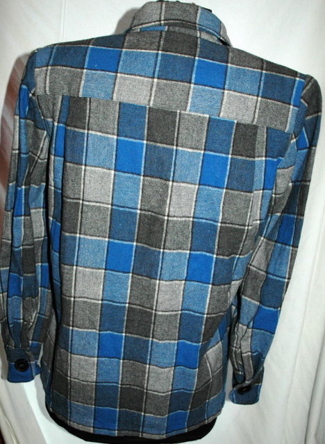 Pendleton 49'er Jacket Wool Plaid Blue, Gray Petite **PRICE REDUCED**!
