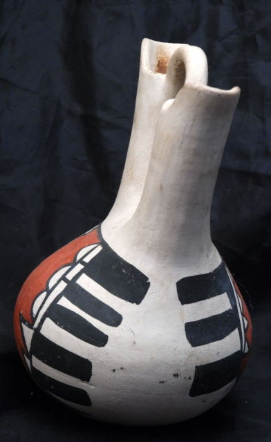 OLD Wedding Vase Old South West Native American Indian Pottery , Signed Anselmo or Anselma Carraseo