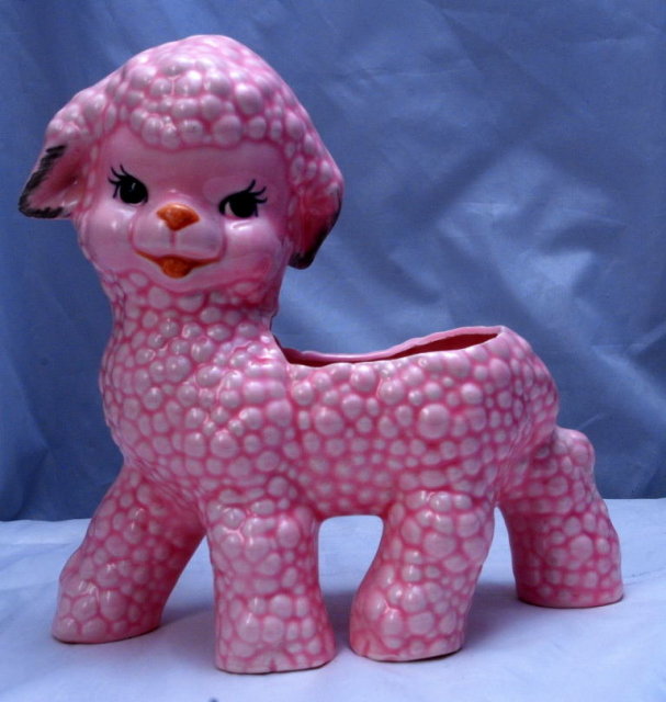 Pinky Pink Lamb Pottery Planter ( large )