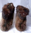 Seal Fur Slippers with Beaver Trim. Men's