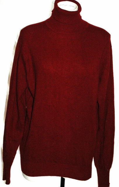 Hamilton of Scotland Cashmere Sweater Turtle Neck Maroon Size L