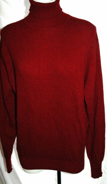 Hamilton of Scotland Cashmere Sweater Turtle Neck Maroon Size L
