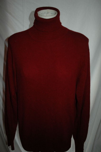 Hamilton of Scotland Cashmere Sweater Turtle Neck Maroon Size L