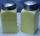 Custard Glass Range Top Salt & Pepper Shakers