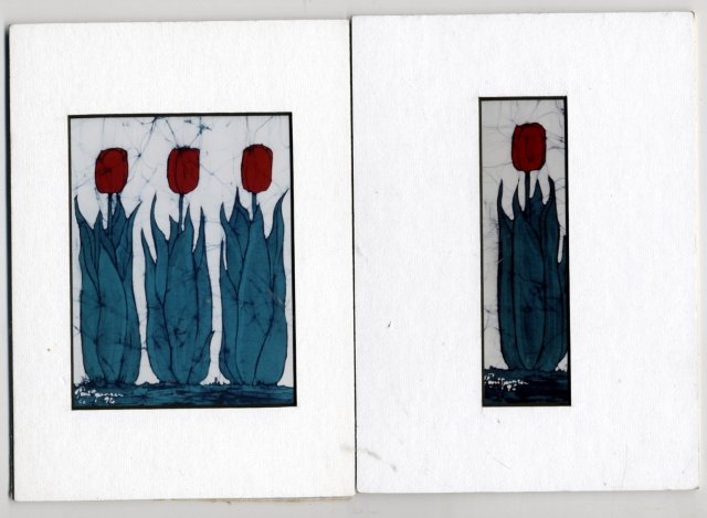 Two Small Batik Tulip Pictures Photo Prints