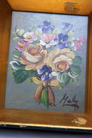 Small Floral Bouquet Oil Painting in Frame
