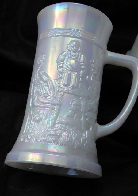 4 Vintage Fire King Opalescent Glass Beer Steins Oktoberfest