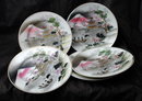 5 Japanese Moriage Mt. Fuji Plates, Japan