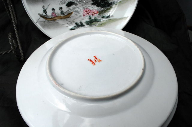 5 Japanese Moriage Mt. Fuji Plates, Japan