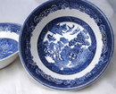 2 Johnson Brothers Blue Willow Cereal or Fruit Bowls. Made in England