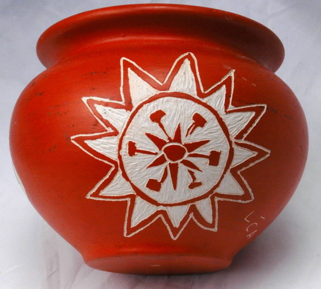 Contemporary Native American Pottery Bowl Marked LCA **PRICE REDUCED**!