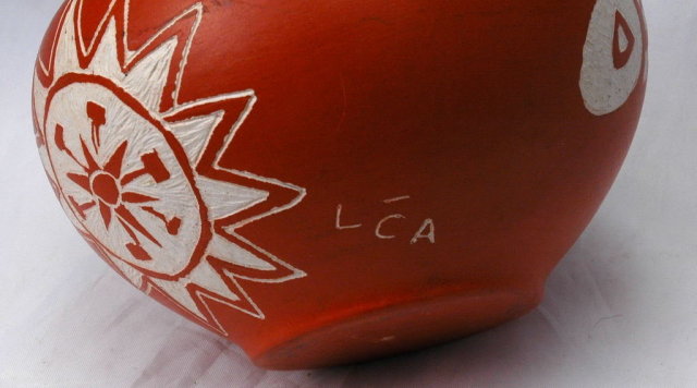 Contemporary Native American Pottery Bowl Marked LCA **PRICE REDUCED**!