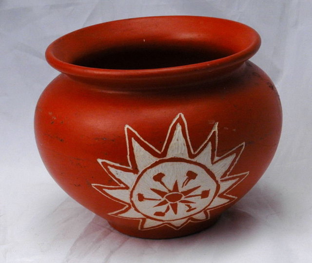 Contemporary Native American Pottery Bowl Marked LCA **PRICE REDUCED**!