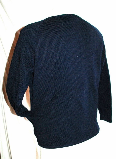 I. Magnin Dark Blue Wool Cardigan Sweater