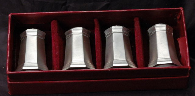 Gorham Pewter Salt, Pepper Shaker Set of 4 in box