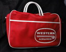 Vintage Western Airlines Indian Head Travel Tote Bag Aviation RARE **PRICE REDUCED!**