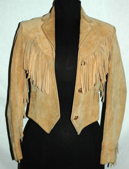Suede Leather Fringe Fitted Jacket -Pioneer Wear size 6