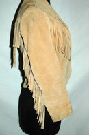 Suede Leather Fringe Fitted Jacket -Pioneer Wear size 6