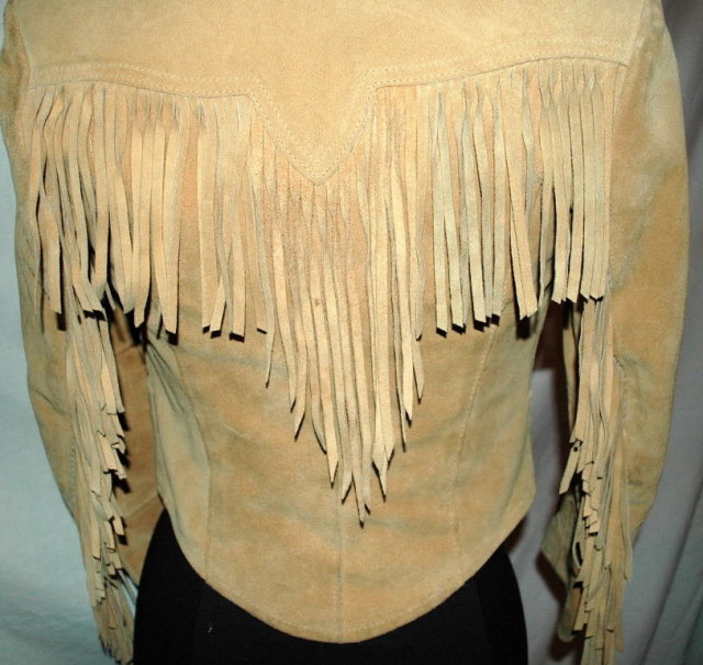 Suede Leather Fringe Fitted Jacket -Pioneer Wear size 6