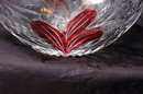 Anna Huitte Bleikristall Handcrafted Cut Lead Crystal Basket with Ruby Flash