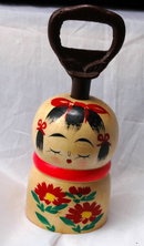 Kokeshi doll Bottle Opener / wood and cast iron **PRICE REDUCED!**