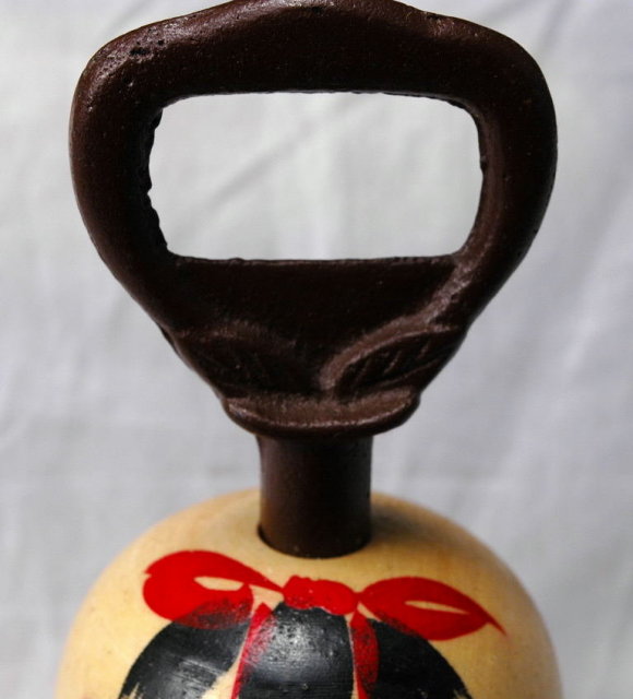 Kokeshi doll Bottle Opener / wood and cast iron **PRICE REDUCED!**