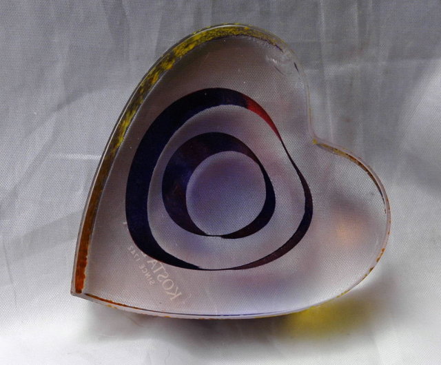 Kosta Boda My Heart Glass Paperweight