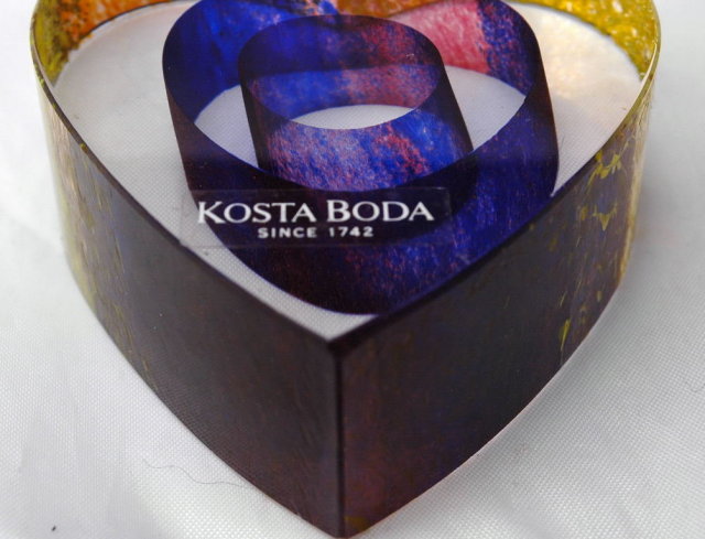 Kosta Boda My Heart Glass Paperweight