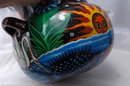 Mexican Folk Art Talavera Pottery , Large Two Handled Pot or Jardiniere signed Lazaro.