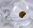 France, Cristal d'Arques Lead Crystal Clear Cat on a Frosted Pillow