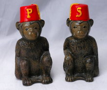 Monkey wearing a Fez Salt and Pepper Shaker set