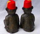 Monkey wearing a Fez Salt and Pepper Shaker set