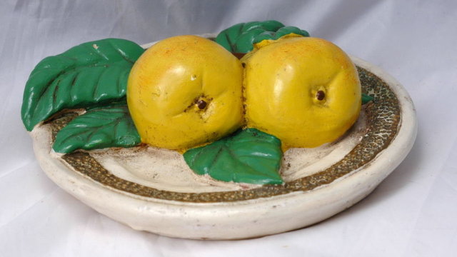 Old Pear Plaster Wall Plaque vintage kitchen decor