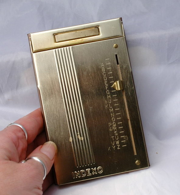 Vintage Brass Telephone Address Index File