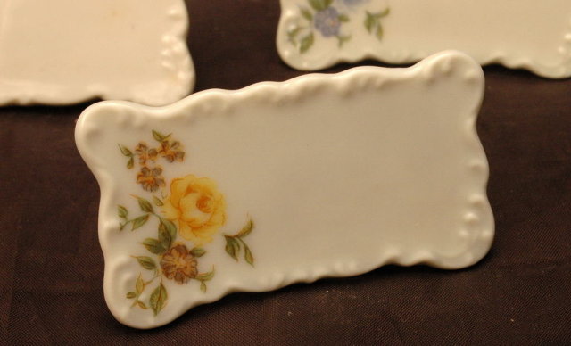 8 Vintage Porcelain Place Card Stands