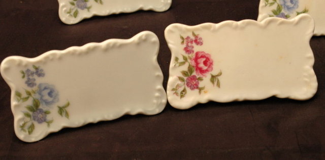 8 Vintage Porcelain Place Card Stands