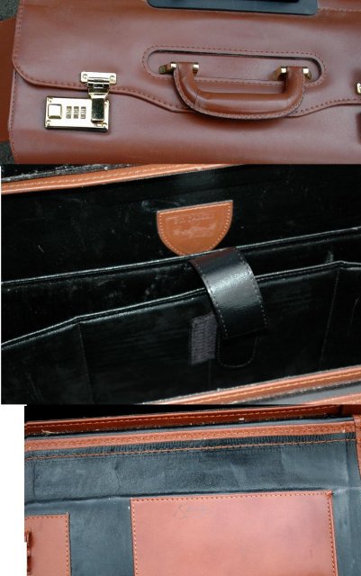 Leather Business Travel Computer & Files Luggage Case , Wheeled with Telescoping Handle, Saint James / Randy