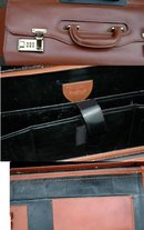 Leather Business Travel Computer & Files Luggage Case , Wheeled with Telescoping Handle, Saint James / Randy