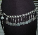 Silver Chain and Dangling Coin Belly Dancing Belt or Necklace