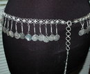 Silver Chain and Dangling Coin Belly Dancing Belt or Necklace