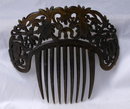 Authentic Antique Large Mantilla Hair Comb, Hand Carved Tortoise Shell -