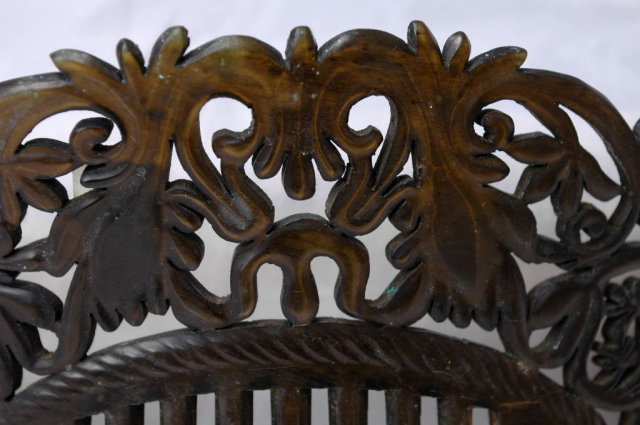 Authentic Antique Large Mantilla Hair Comb, Hand Carved Tortoise Shell -