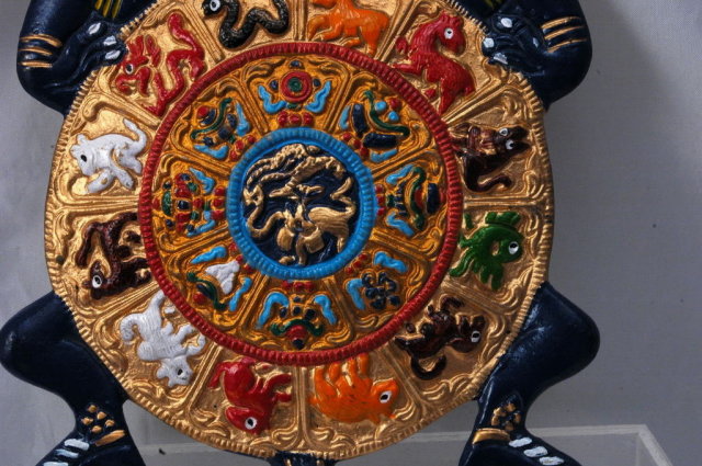 Vintage Unique Chinese Zodiac Cast Metal Wall Art Plaque