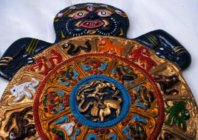 Vintage Unique Chinese Zodiac Cast Metal Wall Art Plaque