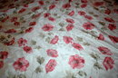 Damask Table Linen Cloth White with Red Poppies 102