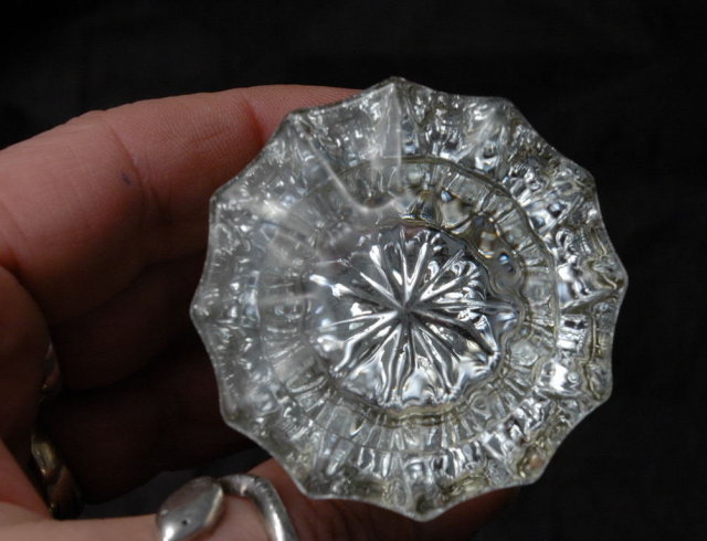 Pair of Crystal Glass Door Knobs