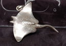 980 Silver Hand Wrought Sting Ray Pendant Signed
