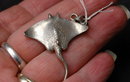 980 Silver Hand Wrought Sting Ray Pendant Signed