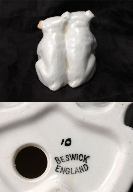 Beswick Seated Bulldogs Porcelain Figurines