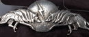 Native American Sterling Silver Wolf Moon Lightening Pin Cast & Hand Wrought